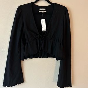 Tie Front Black Urban Outfitters top